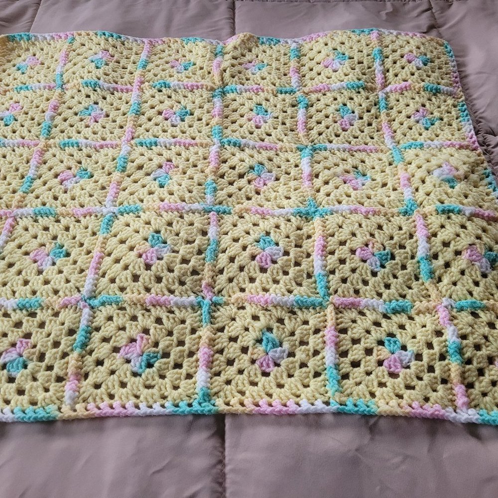 Crocheted baby blanket